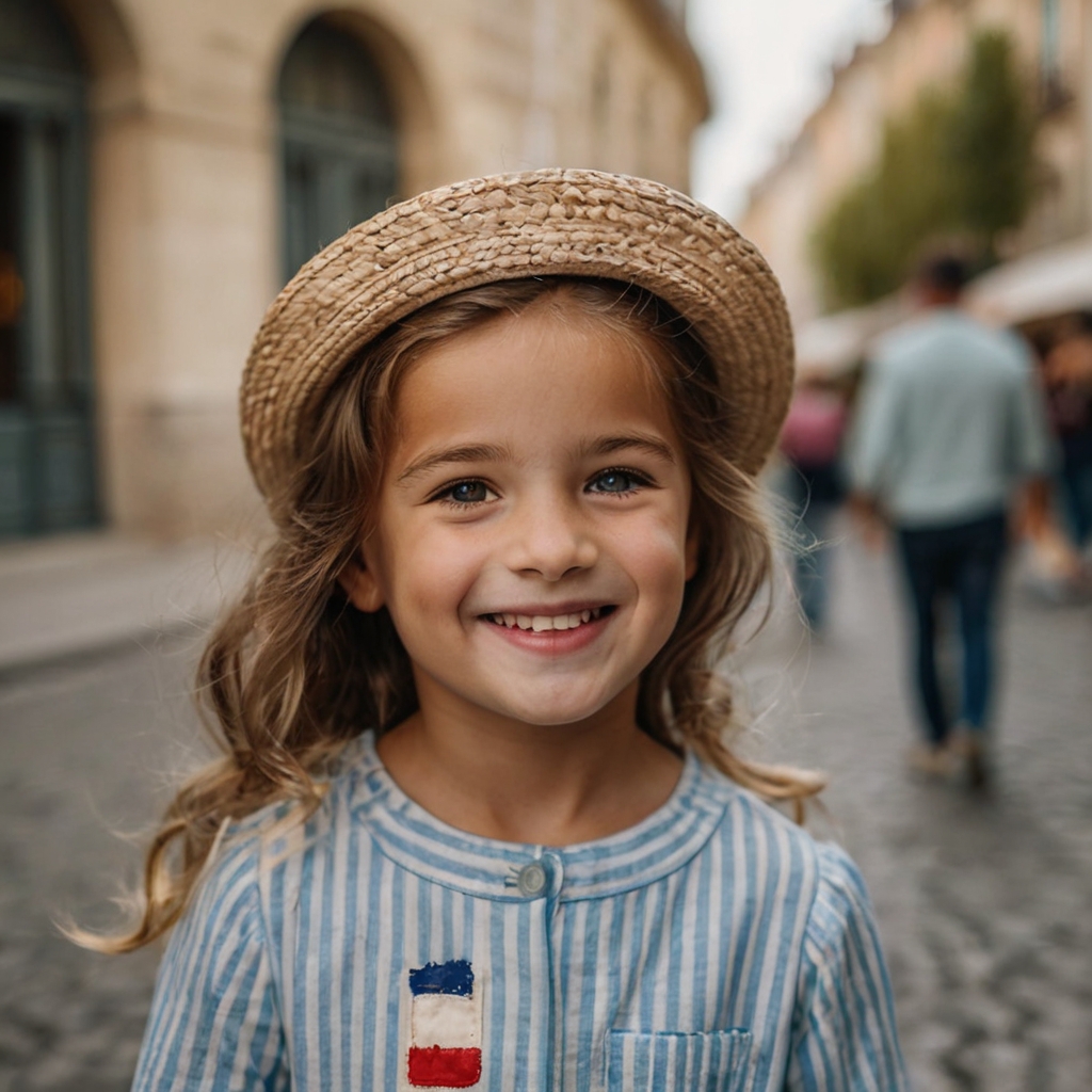 Cute little French girl smiling at the camera - french girl names - Baby Journey