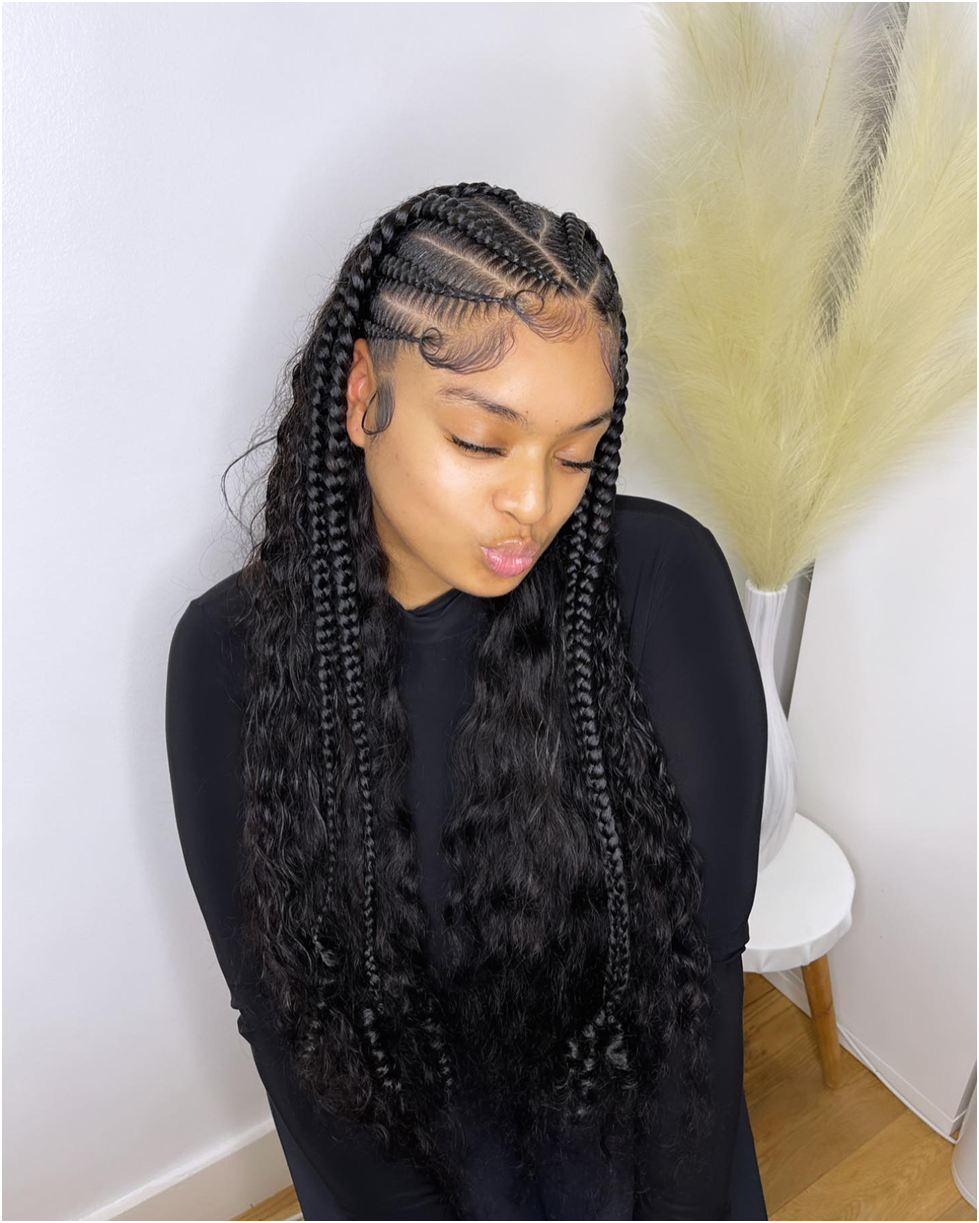 Half Sew-In Half Feed-In Stitch Braids