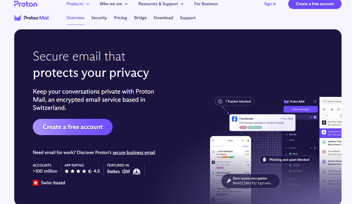 ProtonMail: Secure email that protects your privacy