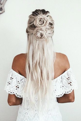 21 Pretty Rose Hairstyles for Long Hair - Ideas from Daily to Special Occasion