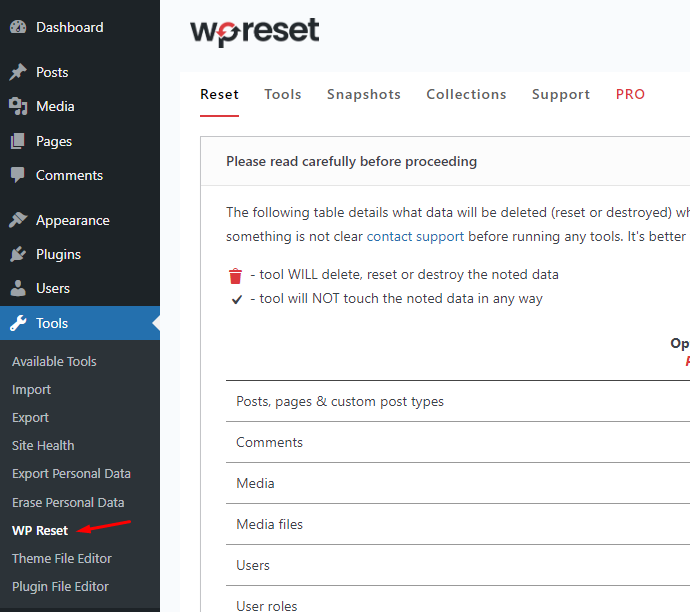 Reset Your WordPress - Wpreset