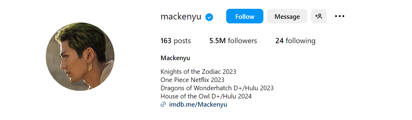Mackenyu's Instagram