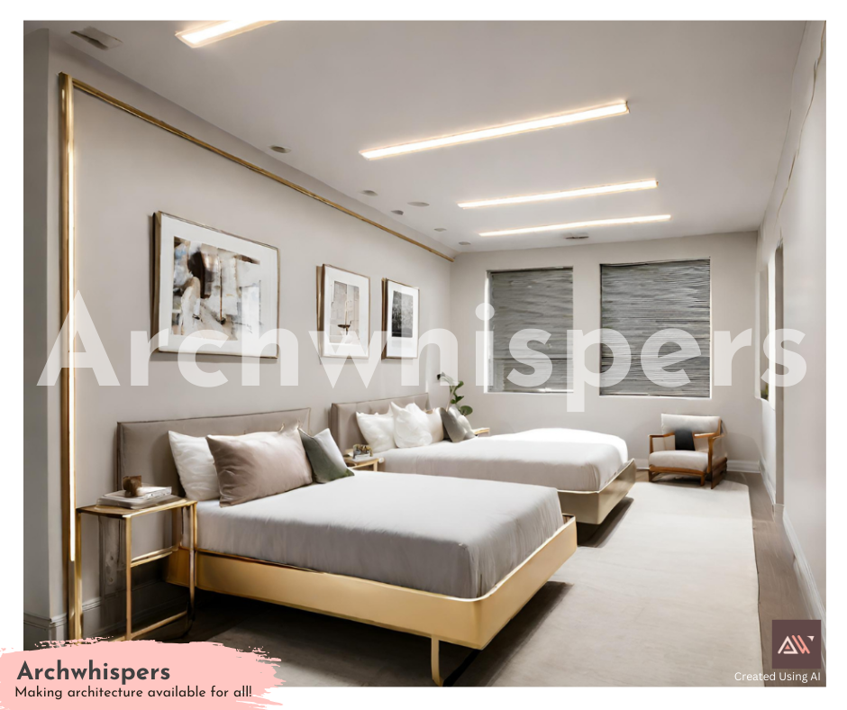 A Modern Minimalist Bedroom With Platform Beds, Gray Walls & Nightstands