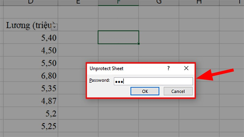 Cách Unprotect (bỏ bảo vệ) trang tính