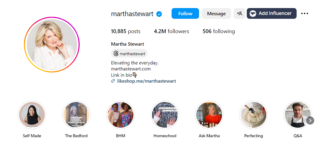 Martha Stewart instagram