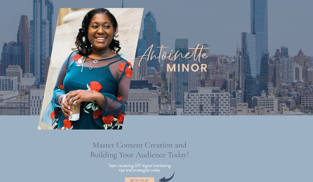 Front Page of The Blog Antoinette Minor