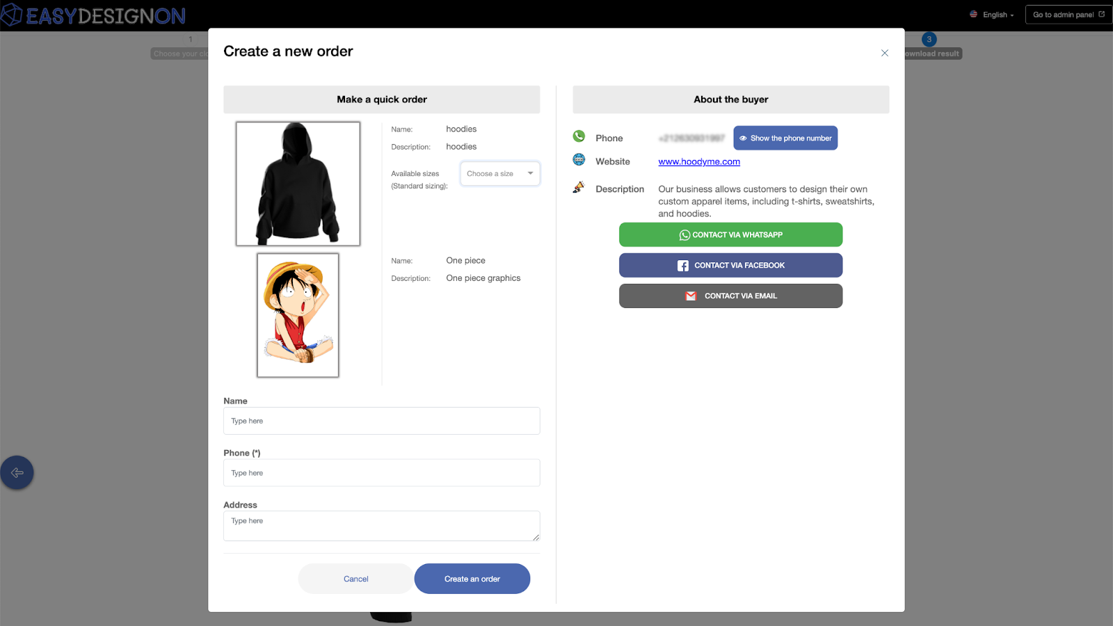 Personalized Clothing Design Platform - Angular, NestJS application - 4