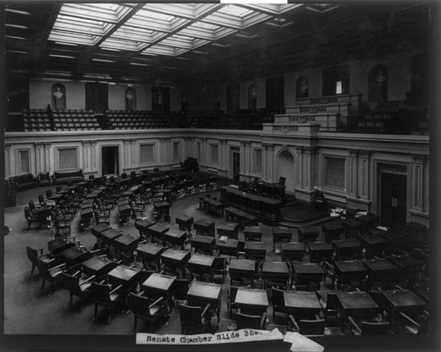Historical image of the U.S. Senate Chamber, 1873 (Image courtesy of Wikipedia Commons)