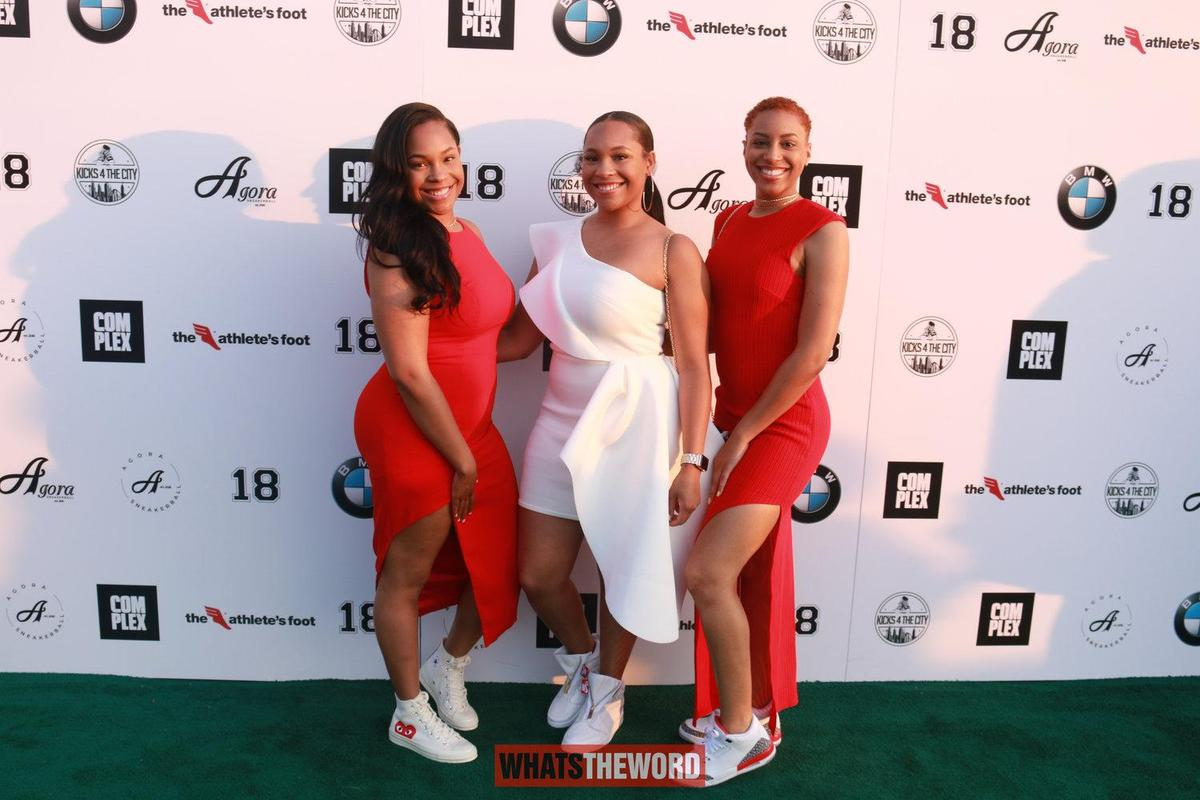 Picture showing ladies rocking the sneaker ball outfit