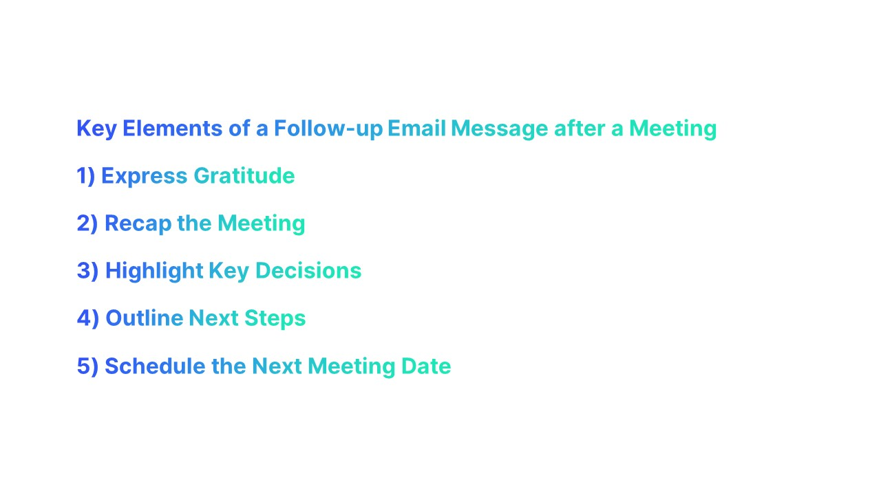 5 Key Elements of a Follow-up Email Message after a Meeting
