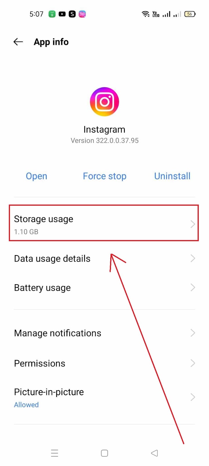 How to Fix Instagram Keeps Crashing - Storage Usage