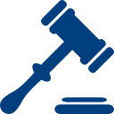 A blue gavel on a black background

Description automatically generated
