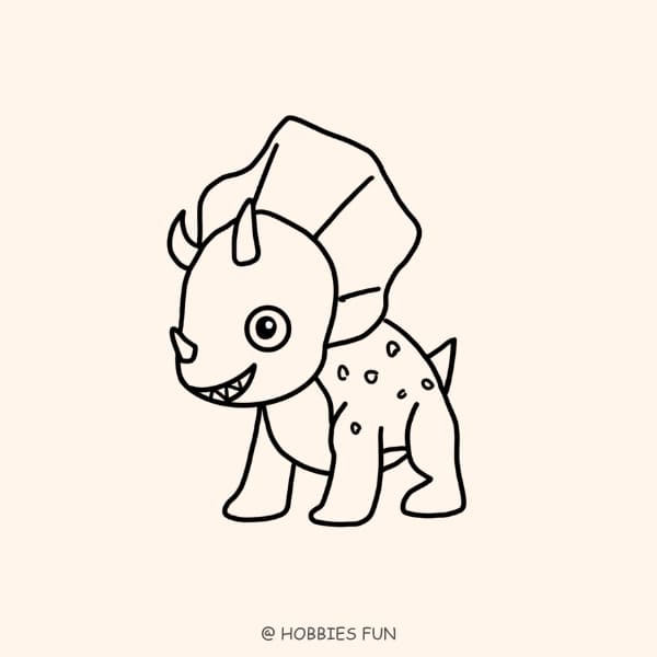 Cute Baby Triceratops Drawing Easy