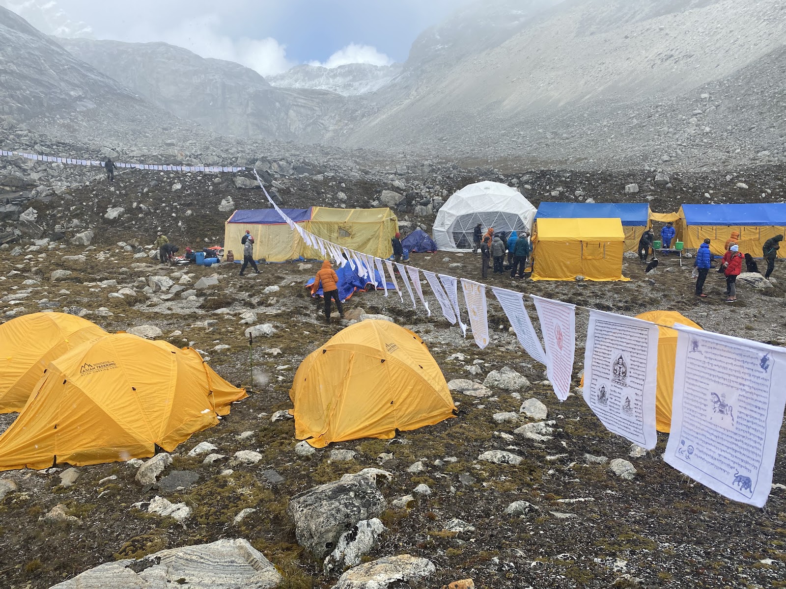 Biodegradable prayer flags at Everest Base Camp. | Ramila Nemkul