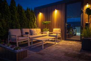 ways to make your outdoor living space your own smart lighting system and couch custom built michigan