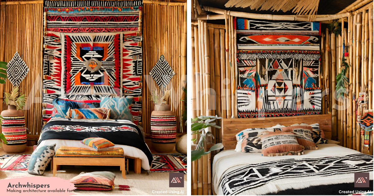 Unique Bamboo & Wood-Style Decoration in a Nagaland-Style Bedroom