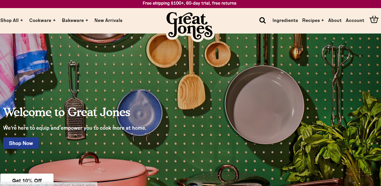 Webpage of Shopify Blog - Great Jones