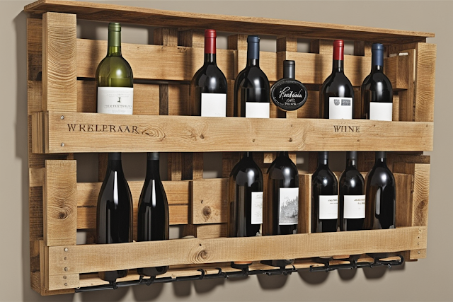 Rustic Pallet Wine Rack