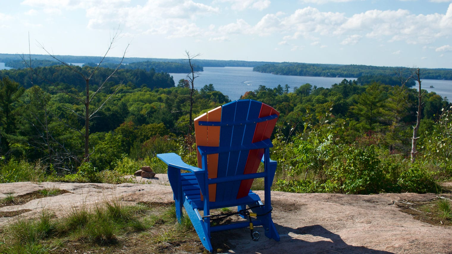 Port Carling View the Lakes chair tour overlooking Lake Muskoka