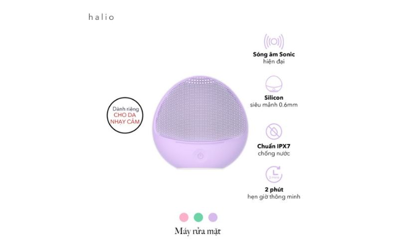 Máy rửa mặt Halio Sensitive Facial Cleansing & Massaging Device Purple Rain Limited Edition