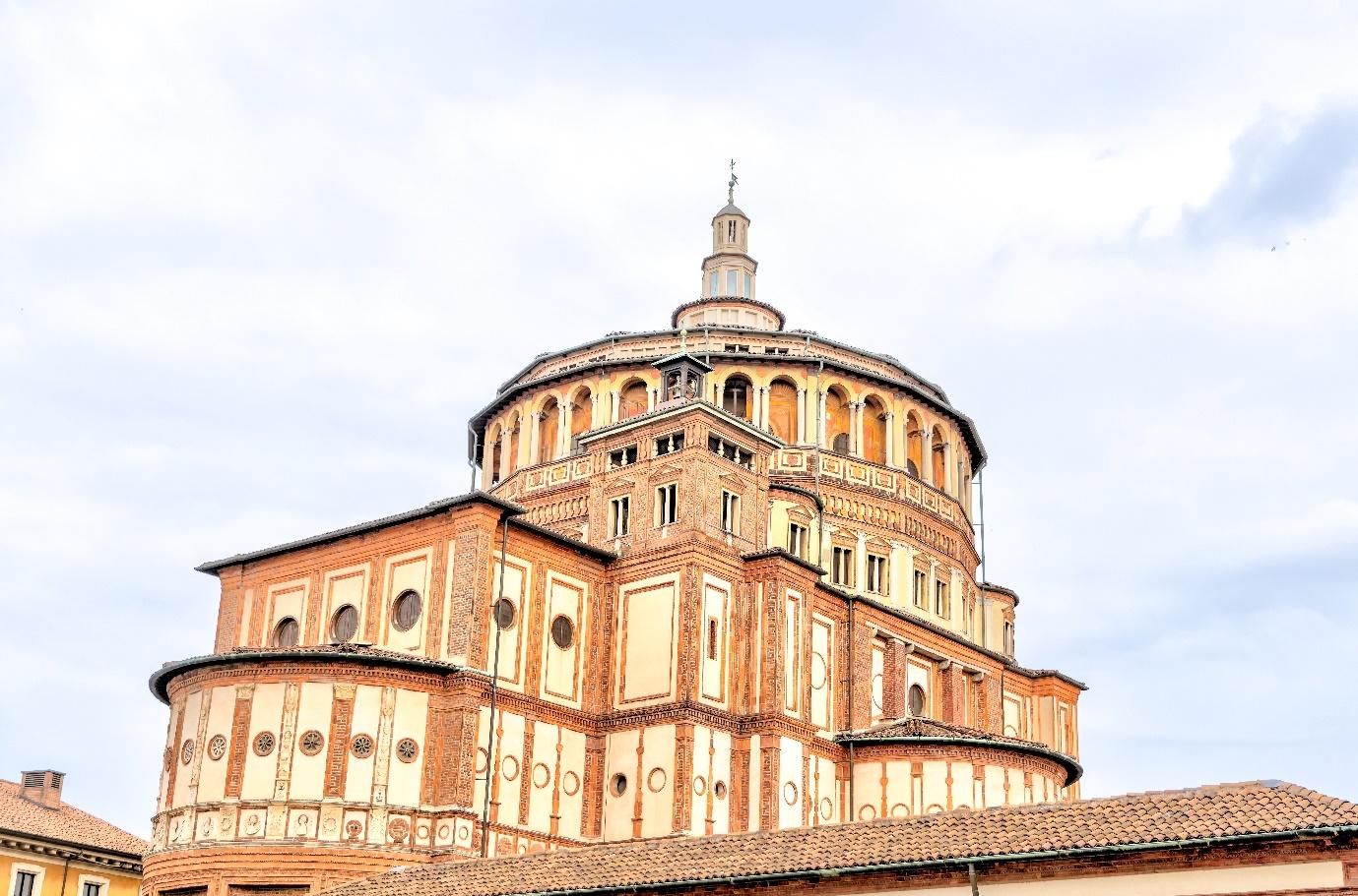 Santa Maria delle Grazie with a dome on top

Description automatically generated