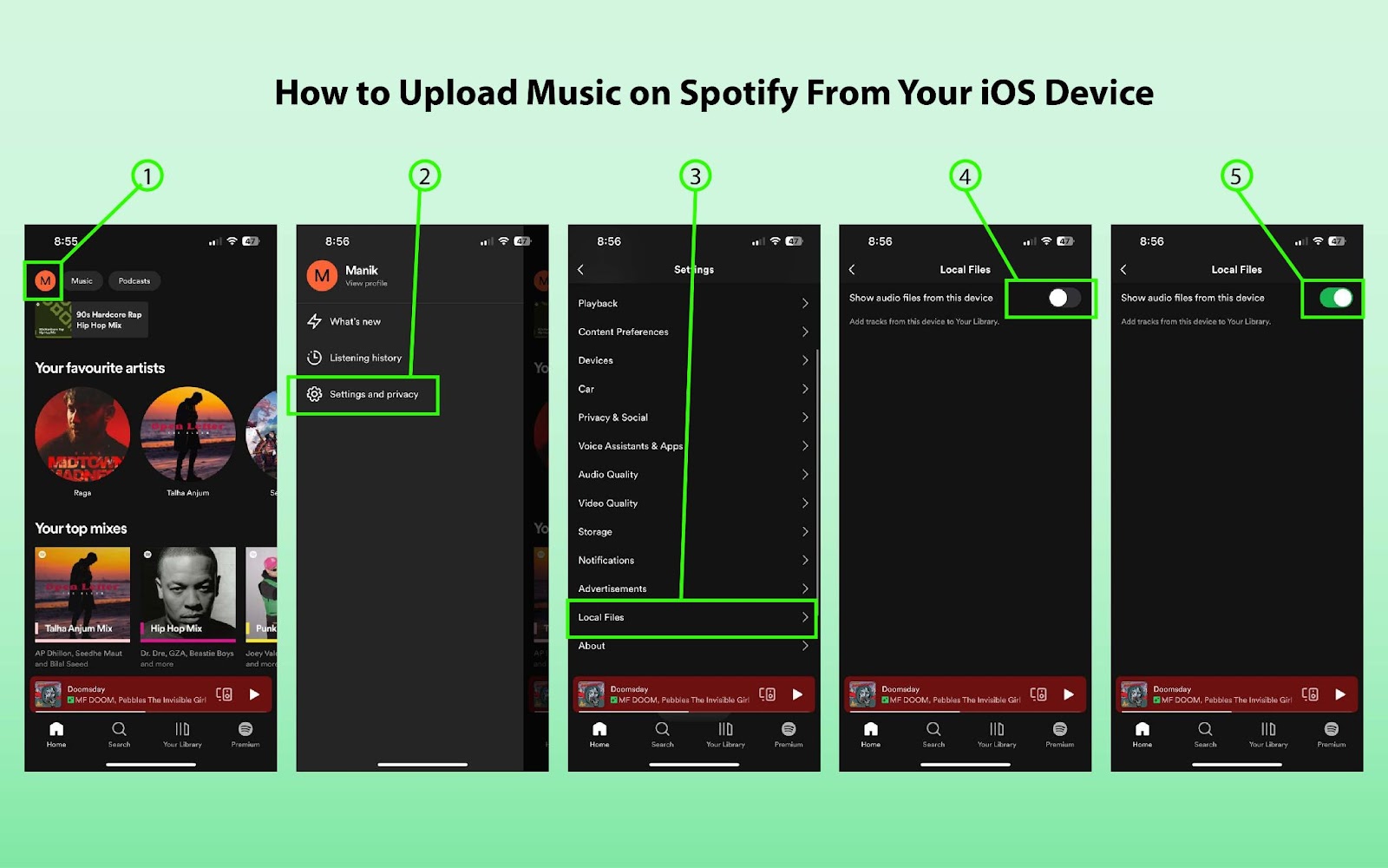 Upload Music on Spotify from your iOS device