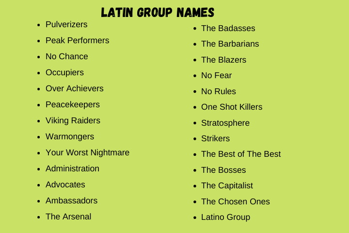 Latin Group Names