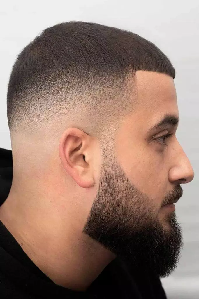 Side view showing a clean fade