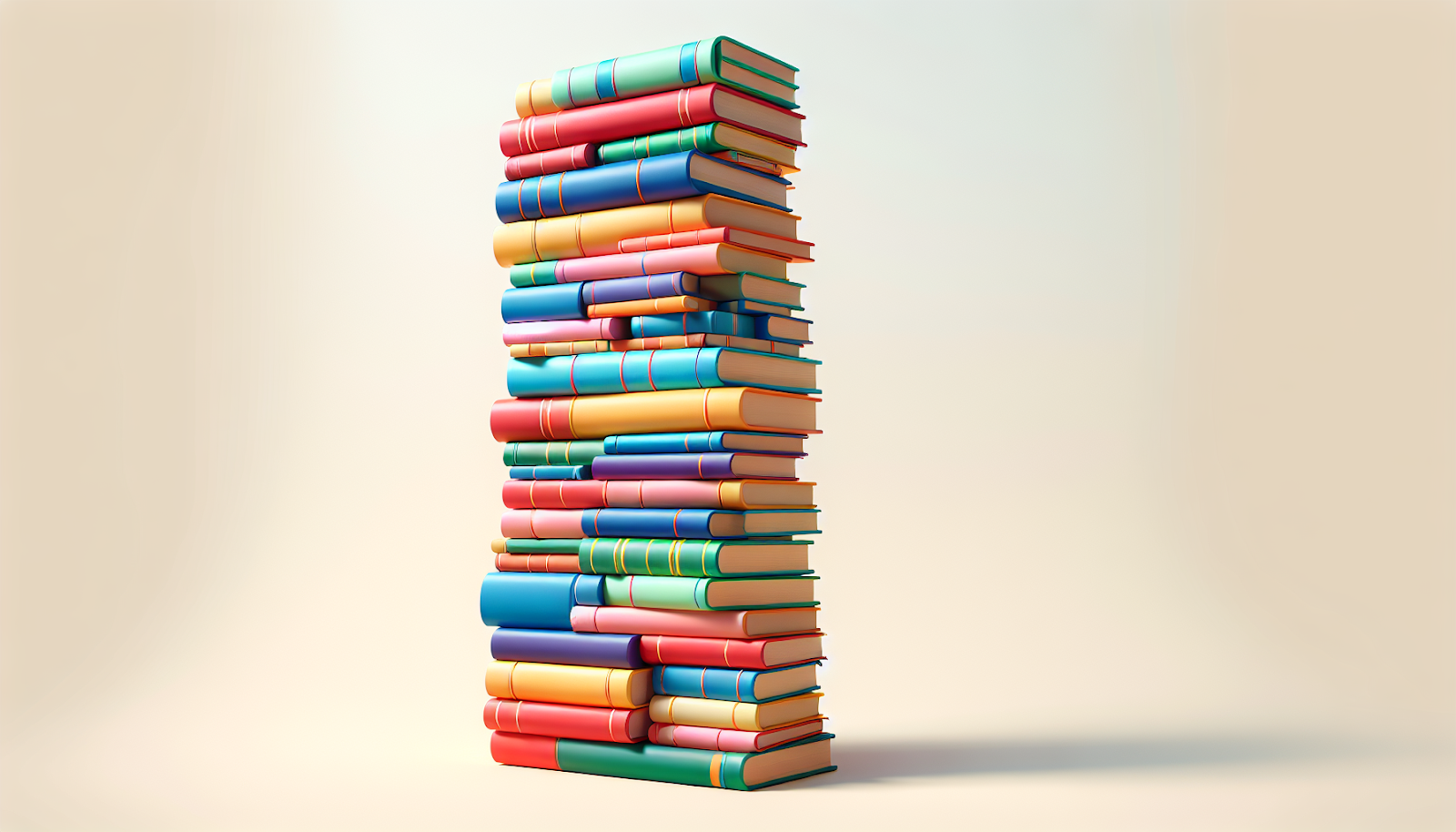 A stack of colorful books representing diverse reading materials