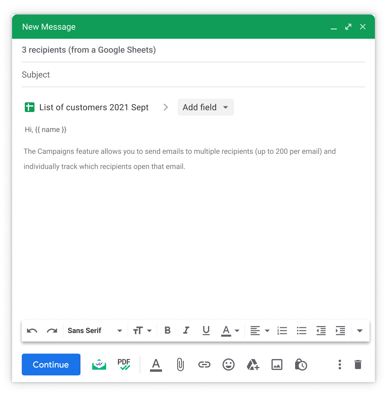 Creating an email template