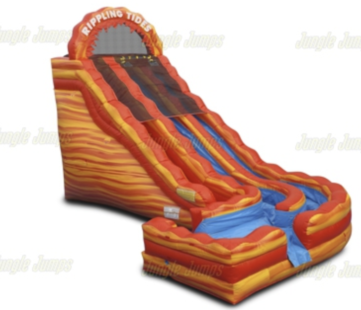 Fire Rippling Tide Slide with Splash Pool - Jungle Jumps