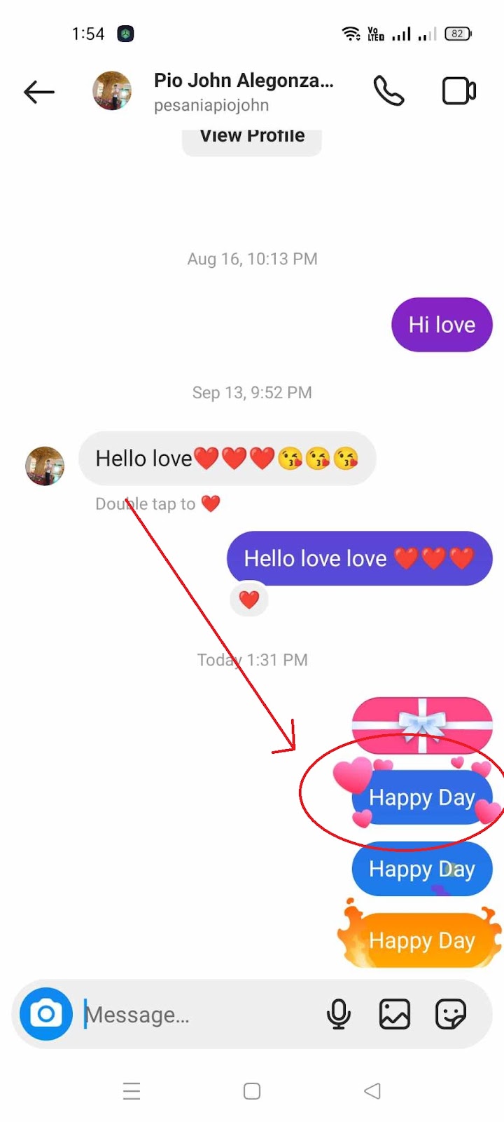How to Send GIft Messages on Instagram - Flying Hearts Effect