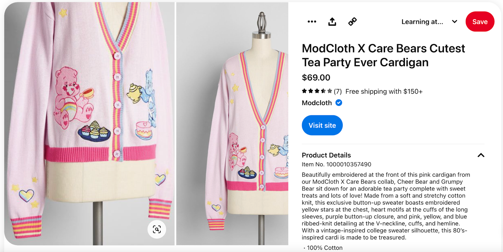 ModCloth Rich Pins Example