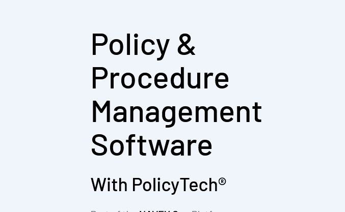 image showing PolicyTech as policy and procedure management software