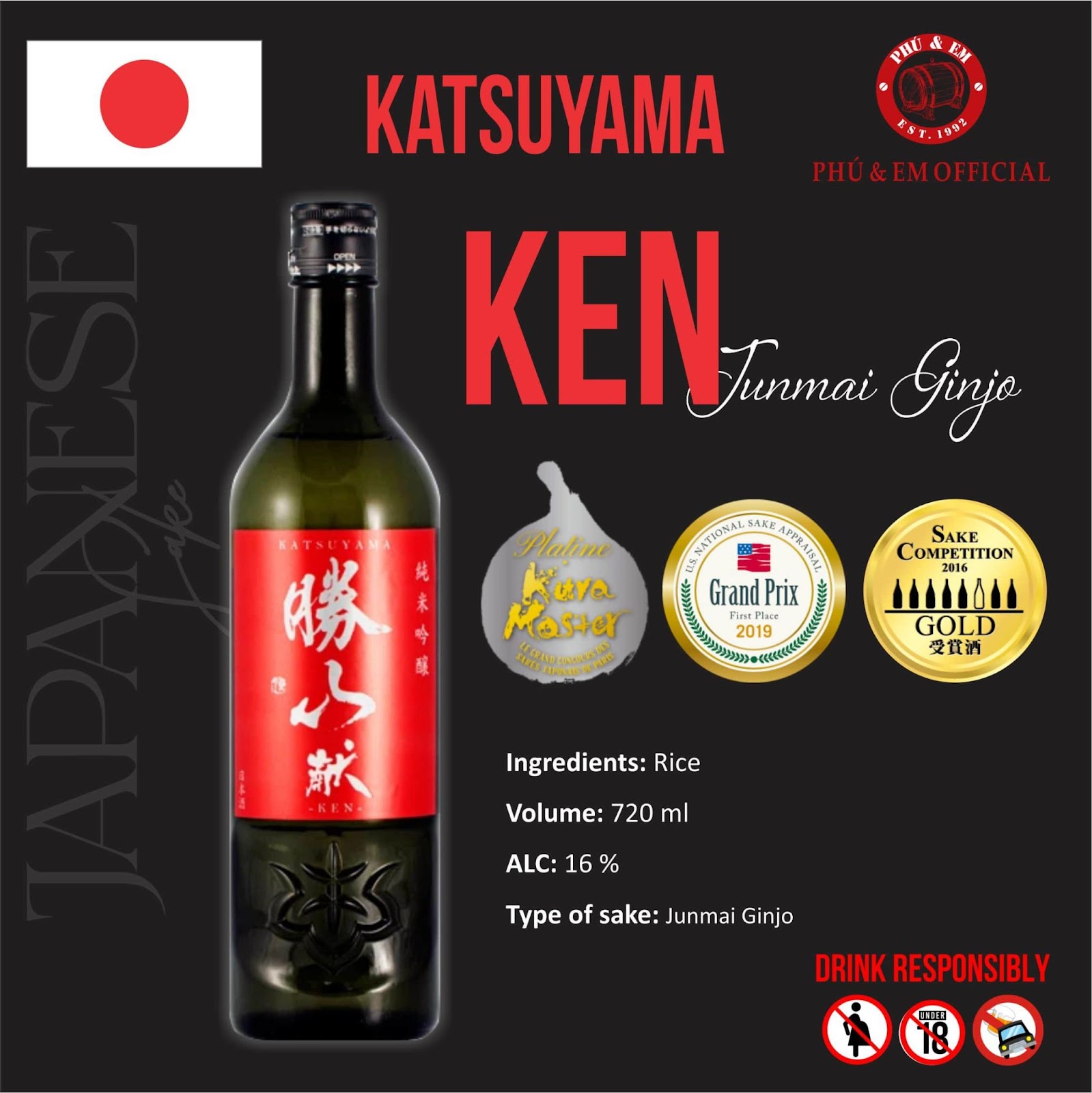 Loại Sake Jumai Ginjo là sự lựa chọn tuyệt vời cho các bữa ăn