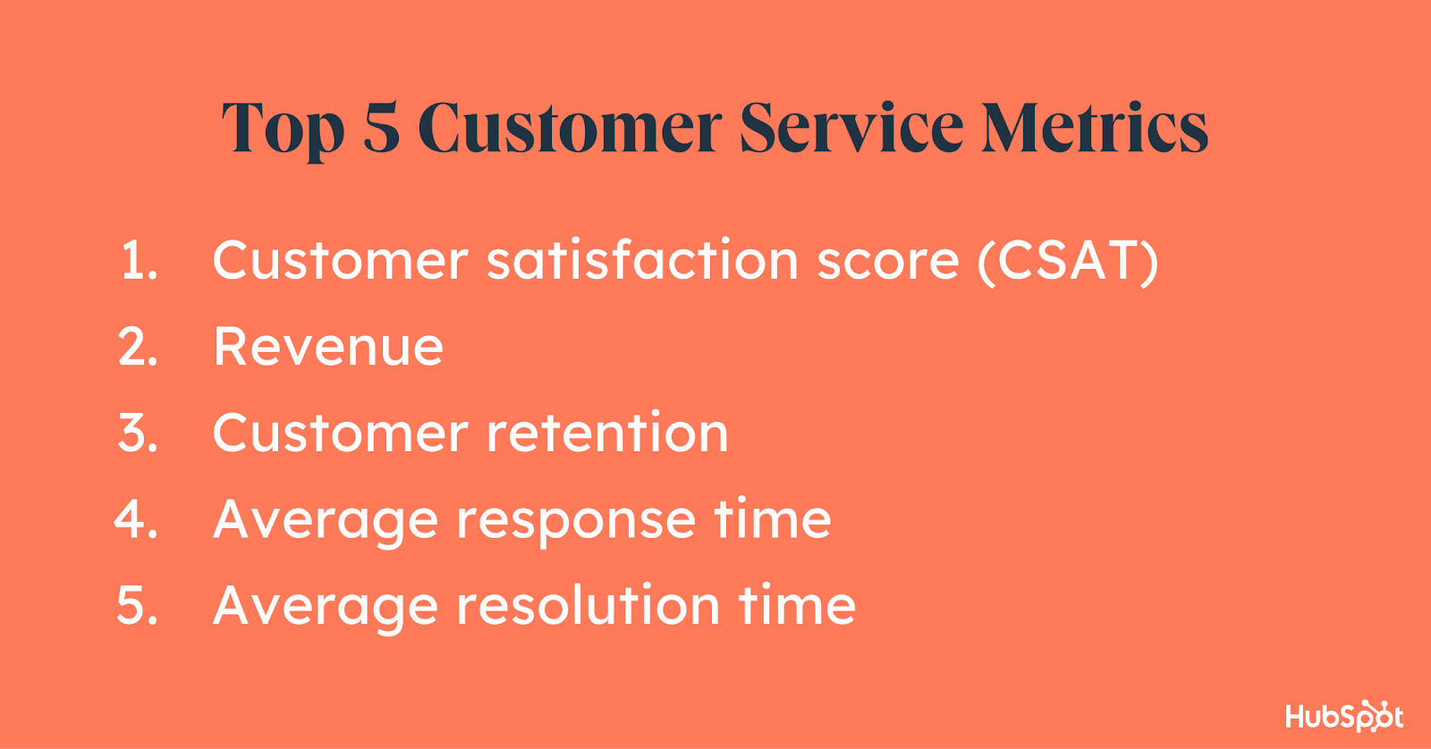 List of top 5 customer service metrics