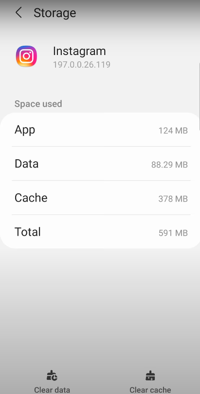 clearing Instagram cache