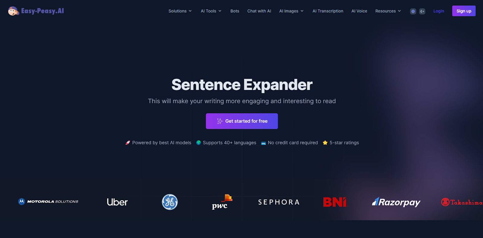 Easy-Peasy.AI Sentence Expander