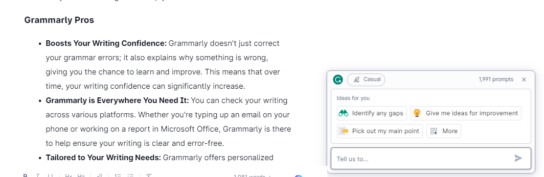 AI Writing Assistant for Grammarly