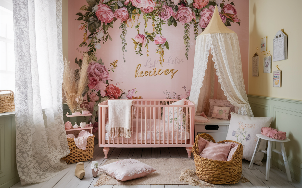 decoração quarto bebê floral