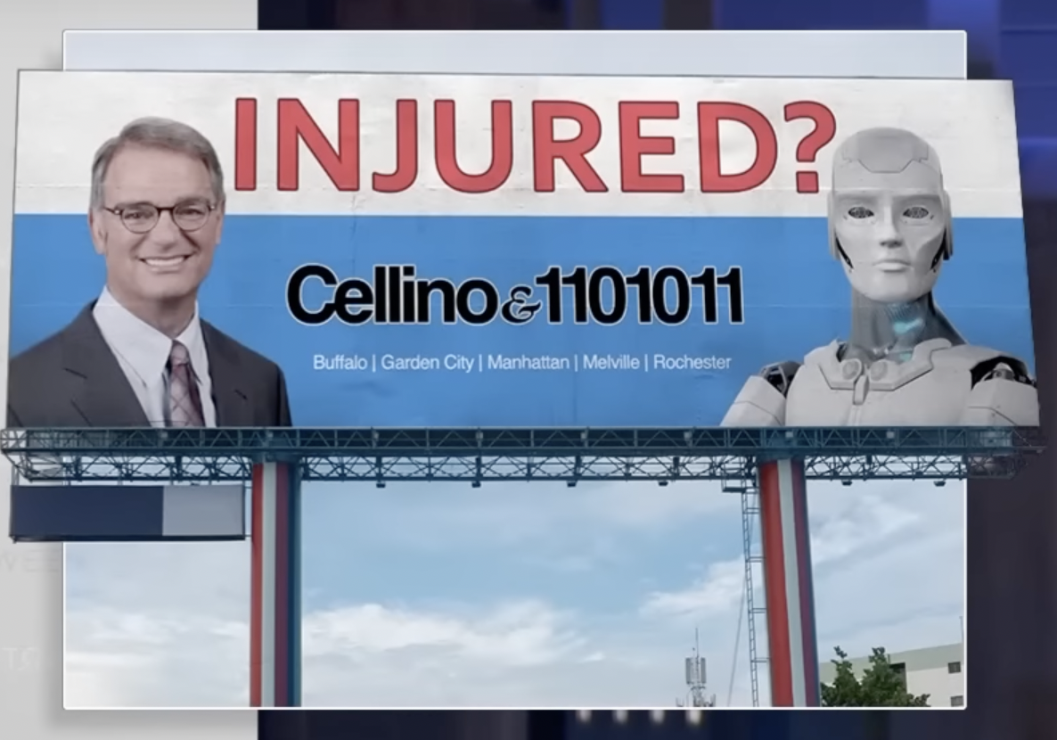 Injured? sign with man and robot
