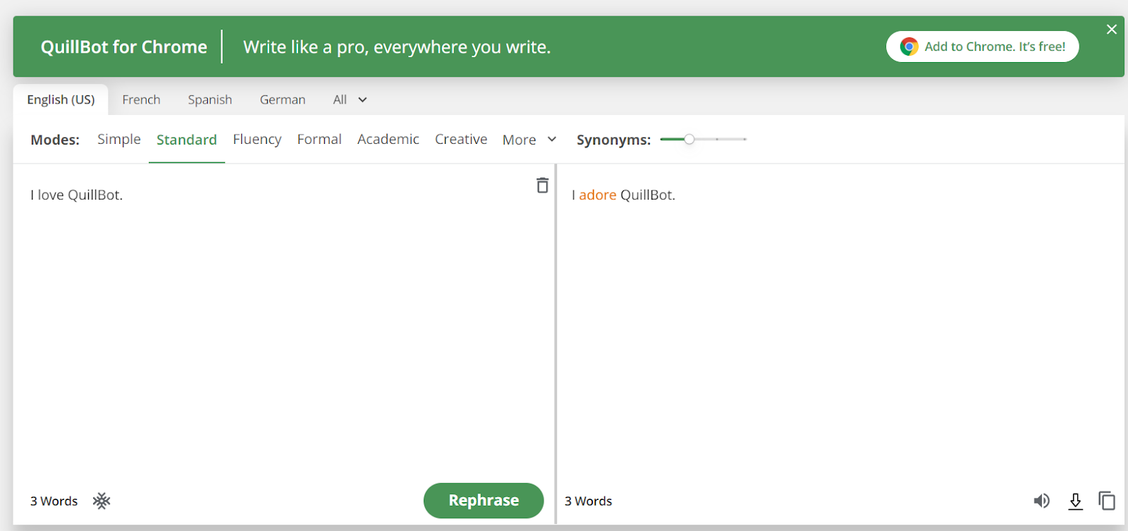 The Paraphraser Tool from Quillbot