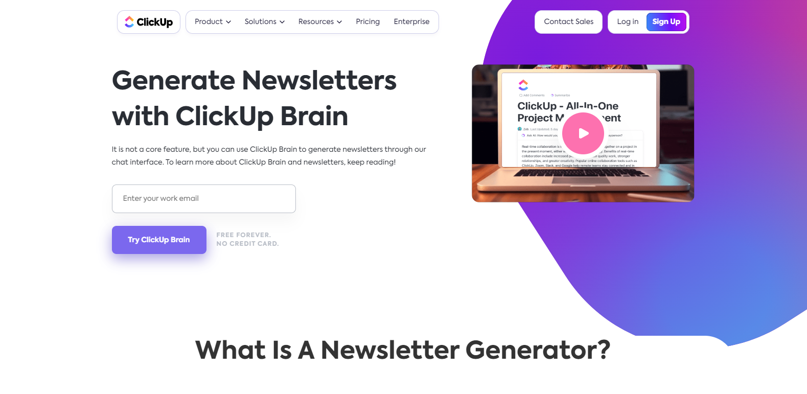 ClickUp AI Newsletter Generator