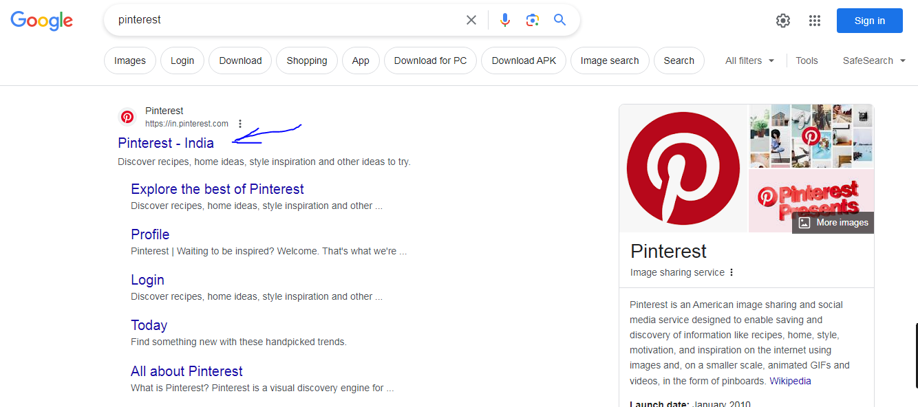 How to login pinterest