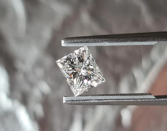 2.02 carat princess shaped diamond