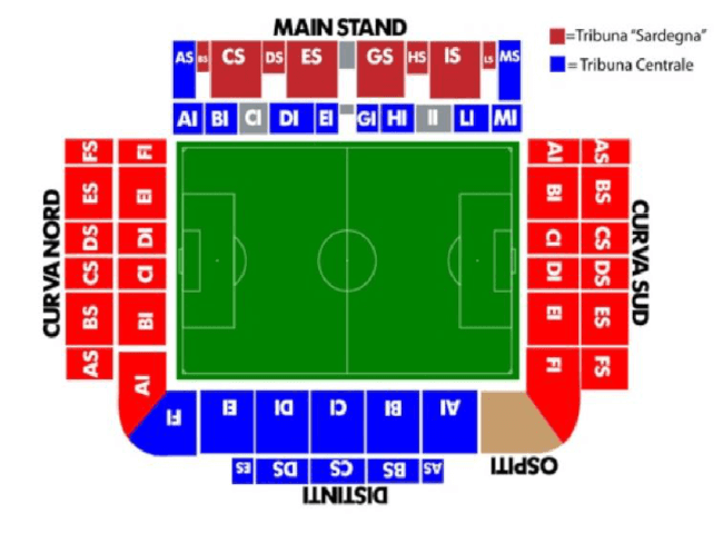 Sardegna Arena Seating Plan