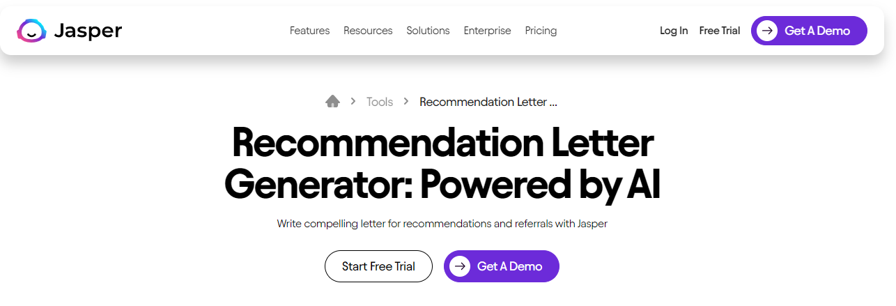 Jasper's Recommendation Letter Generator