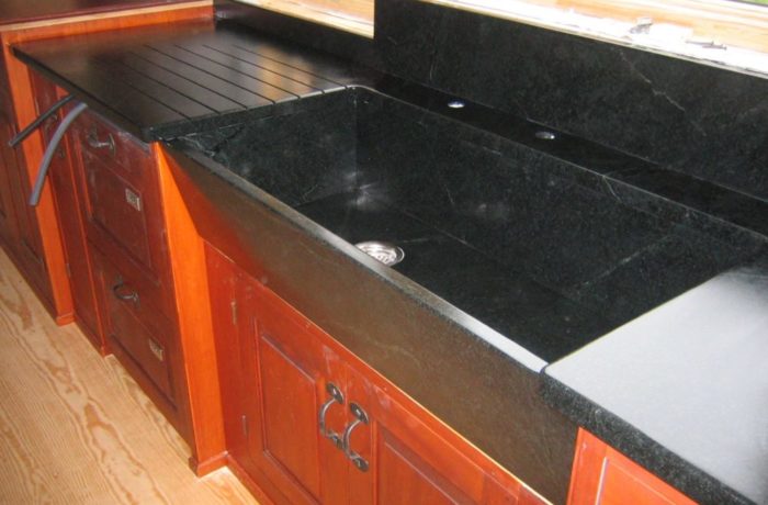 Soapstone Sink With Drainboard  