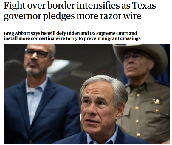 أزمة بين حاكم ولاية تكساس والإدارة الأميركية