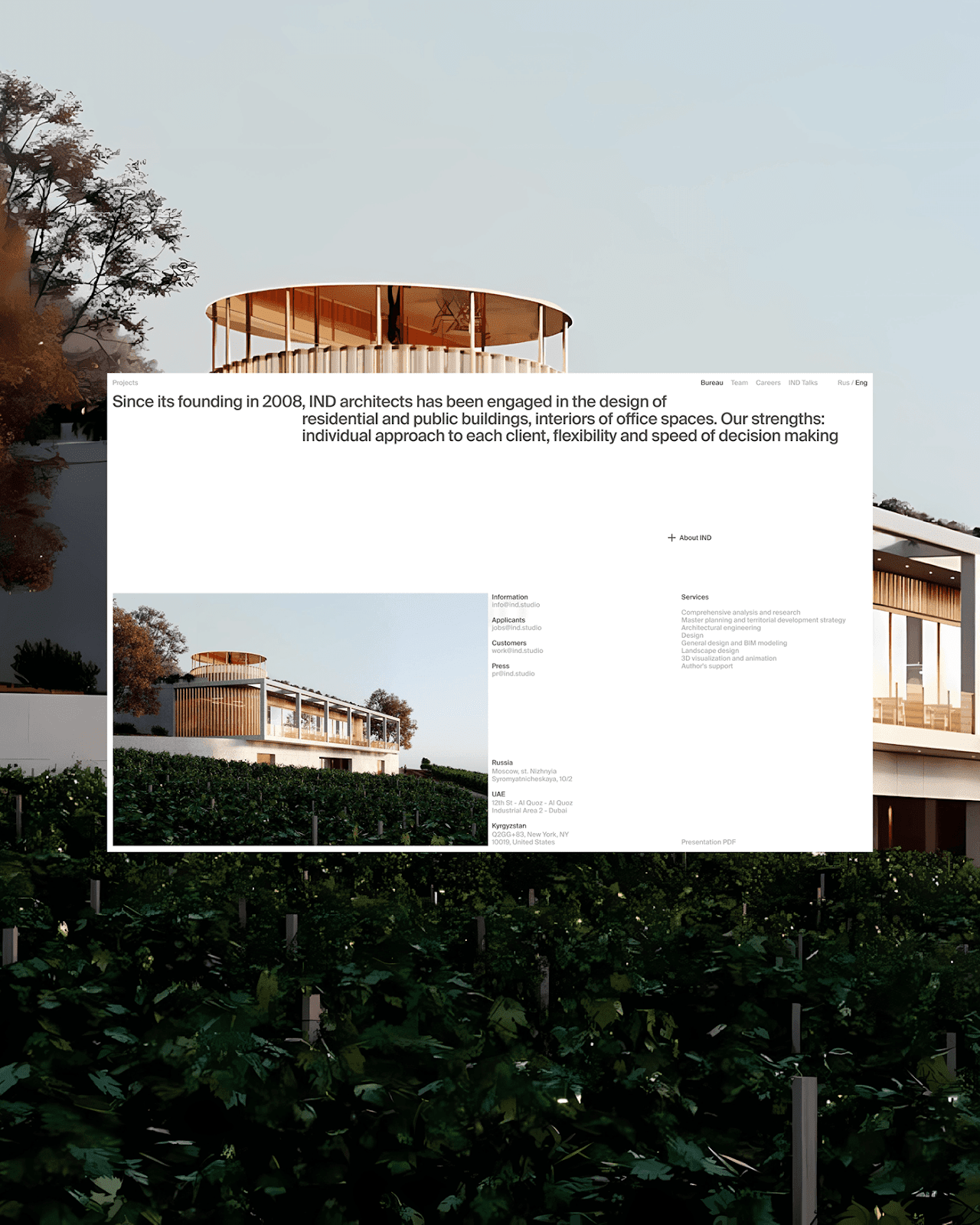 Artifact from the IND Architects' Sleek Minimalist Web Design Unveiled article on Abduzeedo